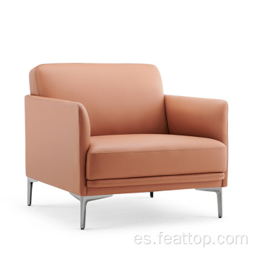 Sofá de silla de asiento de un solo asiento moderno de cuero nórdico